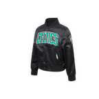 NBA BOSTON CELTICS CLASSIC LITTLE BOY'S SATIN JACKET (BLACK)