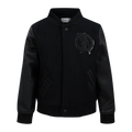 NBA BOSTON CELTICS TRIPLE BLACK LITTLE BOY'S WOOL VARSITY JACKET (JET BLACK)