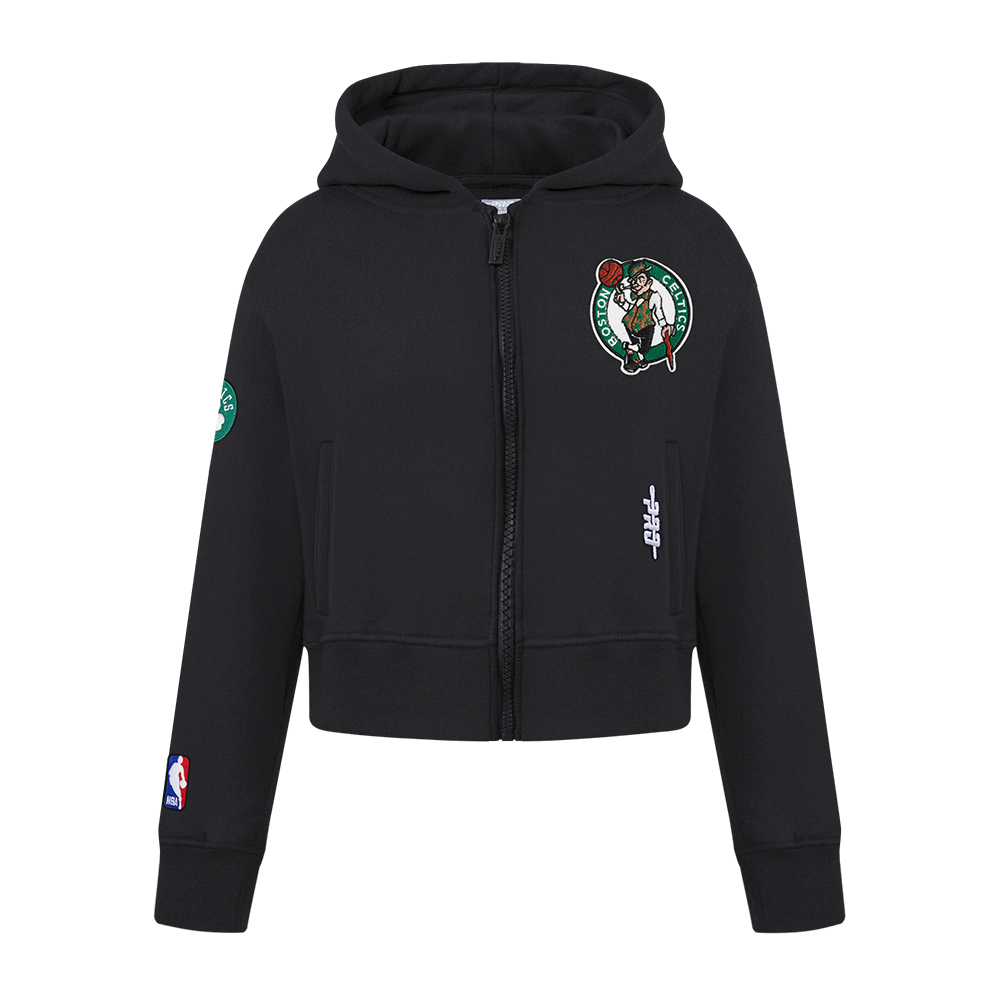 NBA BOSTON CELTICS CLASSIC CHANDAIL À CAPUCHON EN MOLLETON À GLISSIÈRE POUR FILLE ENFANT (NOIR)
