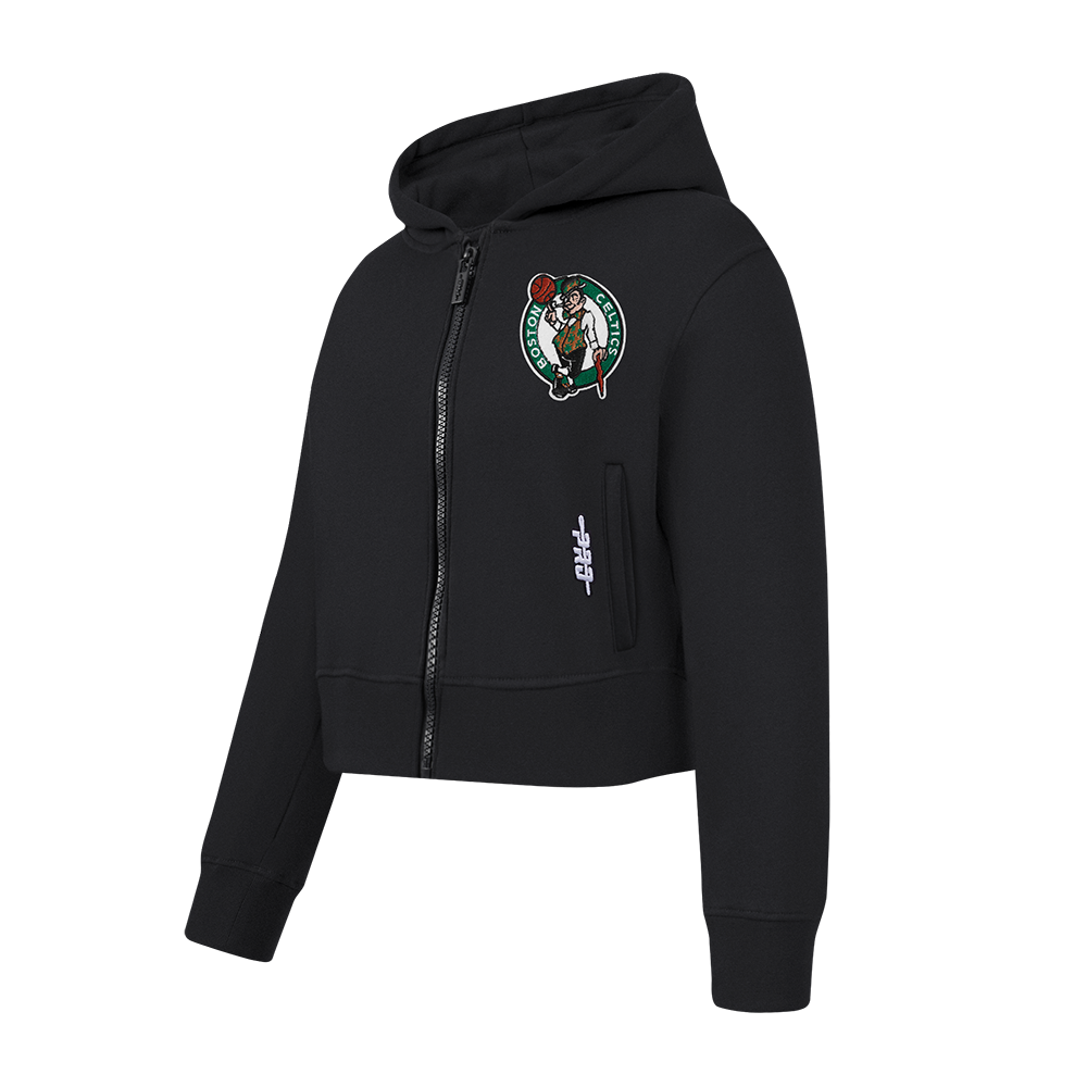 NBA BOSTON CELTICS CLASSIC CHANDAIL À CAPUCHON EN MOLLETON À GLISSIÈRE POUR FILLE ENFANT (NOIR)