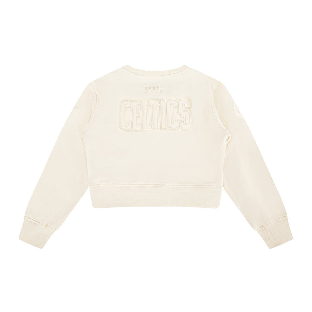 NBA BOSTON CELTICS NEUTRAL LITTLE GIRLS  FLEECE CREWNECK (EGGSHELL)