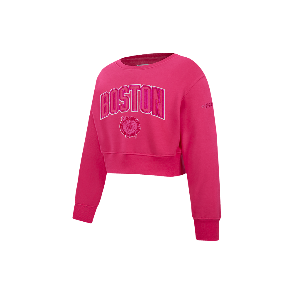 NBA BOSTON CELTICS TRIPLE PINK LITTLE GIRL'S FLEECE CREWNECK (BEETROOT PURPLE)