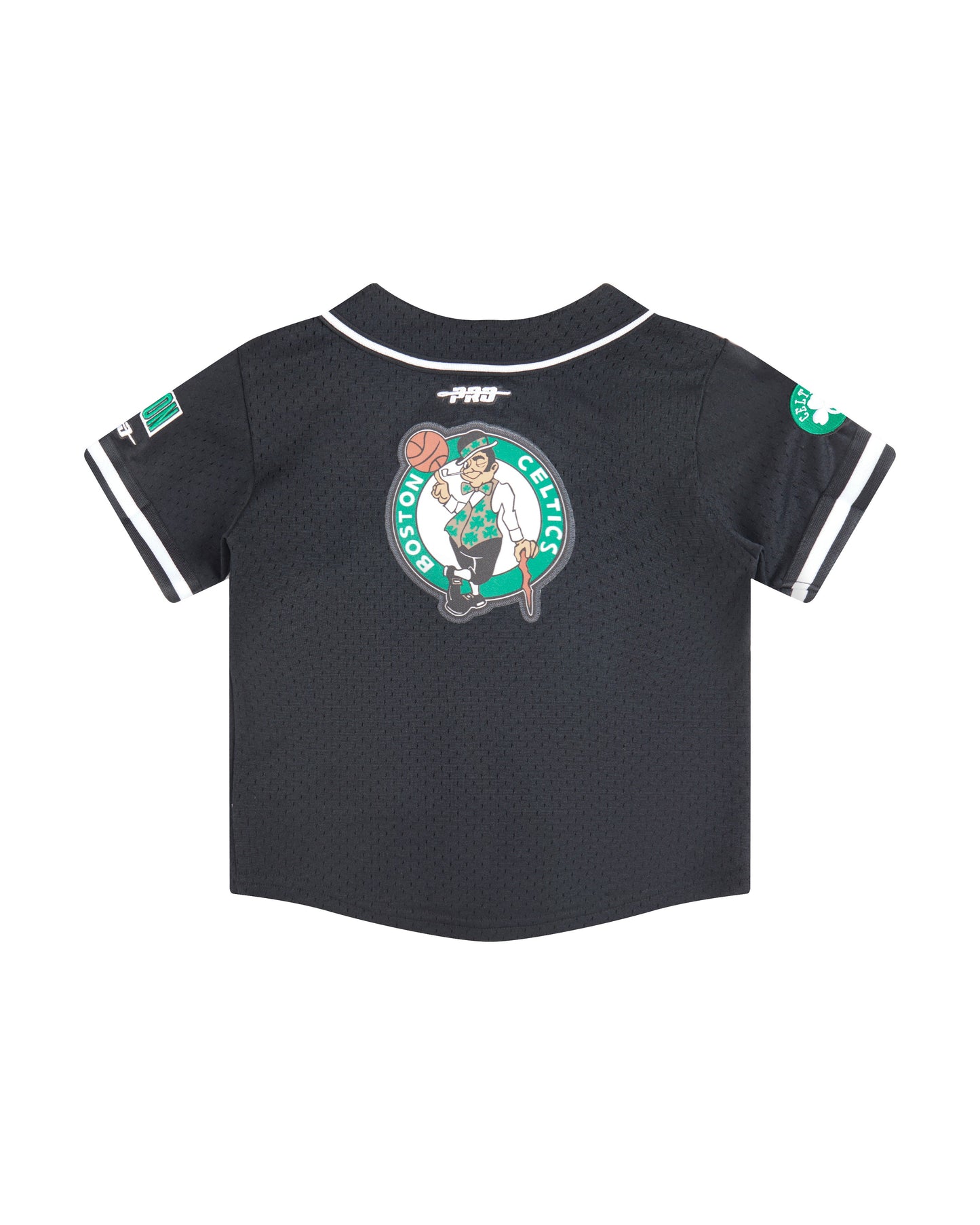 NBA BOSTON CELTICS CLASSIC TODDLER BOYS MESH BUTTON DOWN SHIRT (BLACK)