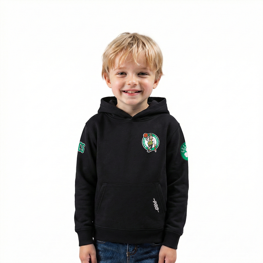 NBA BOSTON CELTICS CLASSIC TODDLER BOY'S FLEECE PULLOVER HOODIE (BLACK)