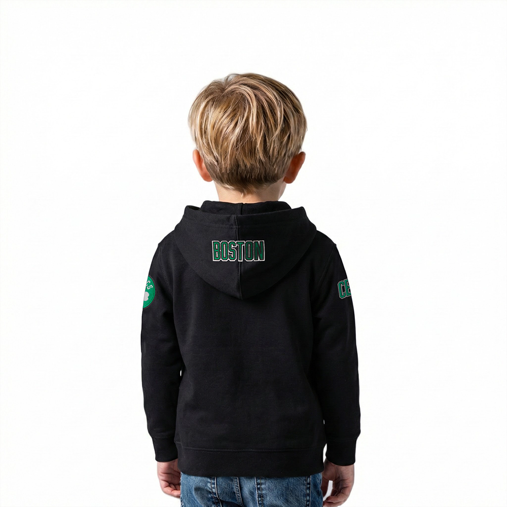 NBA BOSTON CELTICS CLASSIC TODDLER BOYS FLEECE PULLOVER HOODIE (BLACK)