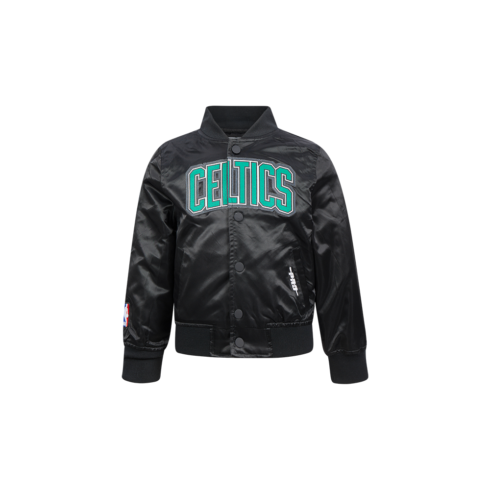 NBA BOSTON CELTICS CLASSIC BLOUSON EN SATIN POUR GARÇON BAMBIN (NOIR)