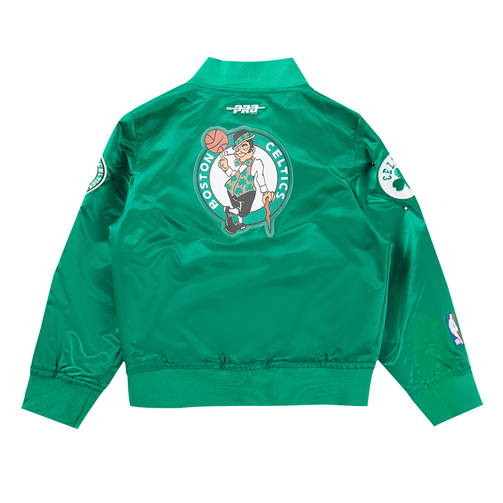 NBA BOSTON CELTICS CLASSIC UNISEX TODDLER BOYS SATIN JACKET (KELLY GREEN)
