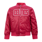 NBA BOSTON CELTICS BLOUSON TRIPLE ROSE EN SATIN POUR FILLE BAMBIN (VIOLET BETTERAVE)
