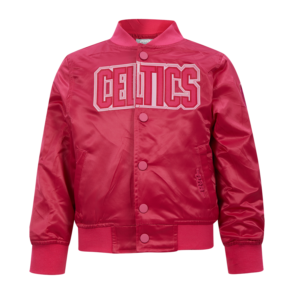 NBA BOSTON CELTICS BLOUSON TRIPLE ROSE EN SATIN POUR FILLE BAMBIN (VIOLET BETTERAVE)