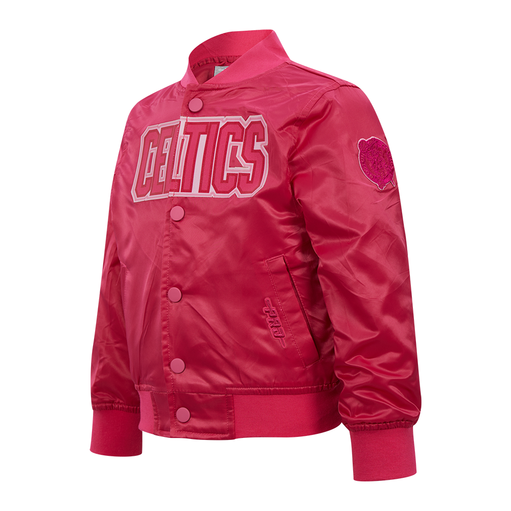 NBA BOSTON CELTICS BLOUSON TRIPLE ROSE EN SATIN POUR FILLE BAMBIN (VIOLET BETTERAVE)