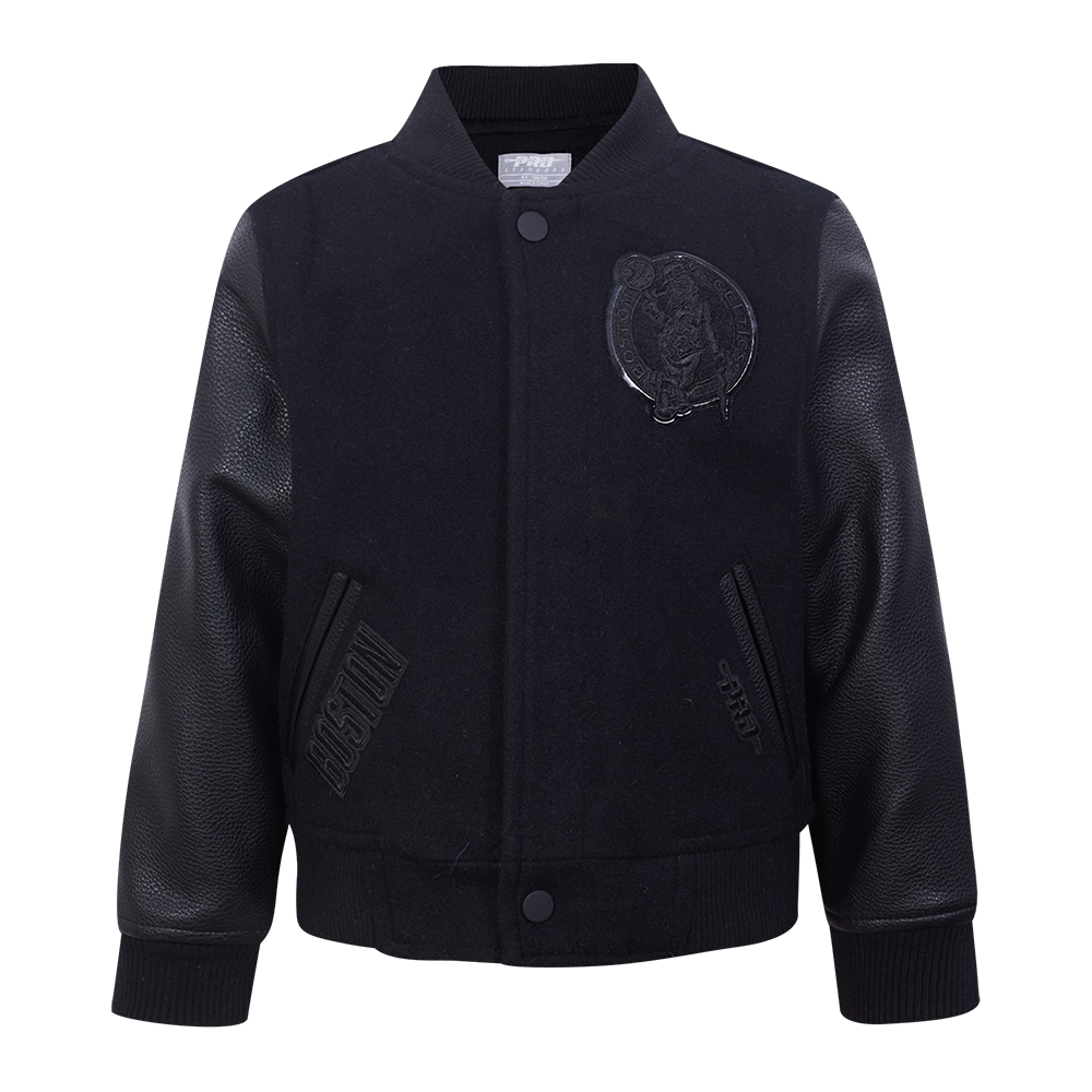 NBA BOSTON CELTICS TRIPLE BLACK BLOUSON COLLÉGIAL EN LAINE POUR GARÇON BAMBIN (NOIR DE JAIS)