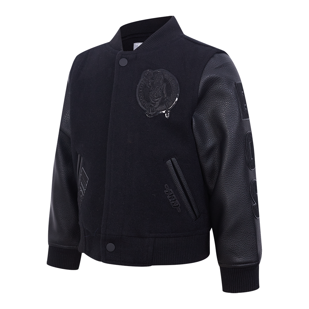 NBA BOSTON CELTICS TRIPLE BLACK BLOUSON COLLÉGIAL EN LAINE POUR GARÇON BAMBIN (NOIR DE JAIS)