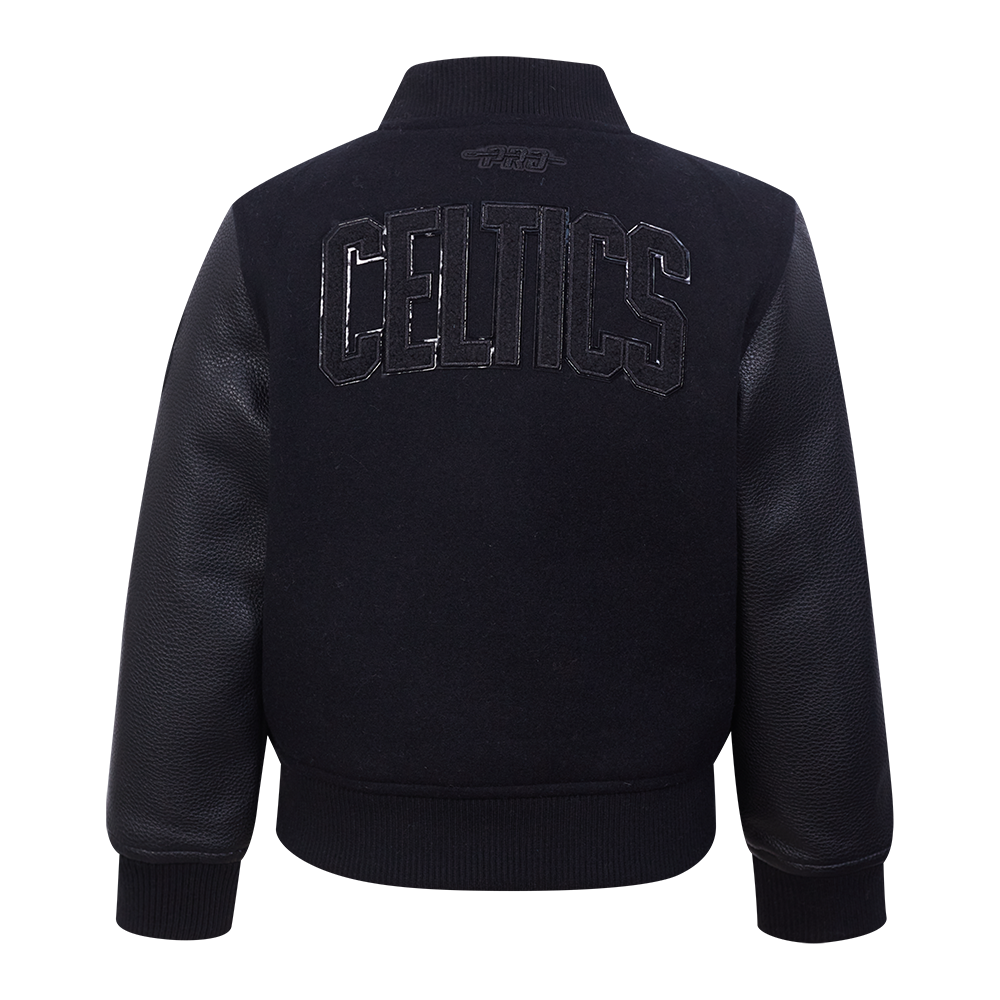 NBA BOSTON CELTICS TRIPLE BLACK BLOUSON COLLÉGIAL EN LAINE POUR GARÇON BAMBIN (NOIR DE JAIS)