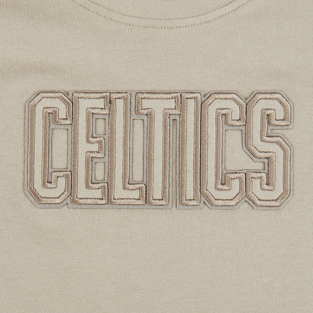 NBA BOSTON CELTICS NEUTRAL T-SHIRT À MANCHES COURTES ET À COUPE CARRÉE POUR FILLE BAMBIN (TAUPE)