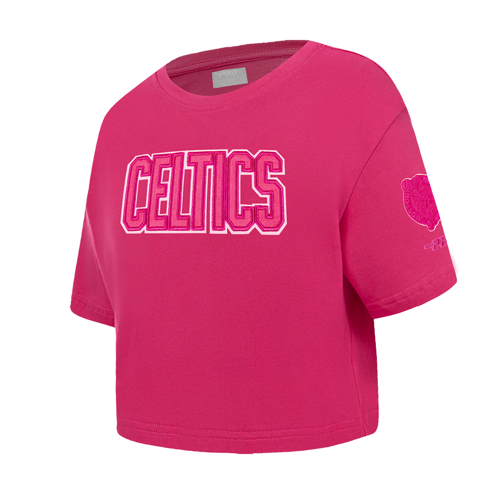 NBA BOSTON CELTICS T-SHIRT TRIPLE ROSE À MANCHES COURTES ET À COUPE CARRÉE POUR FILLE BAMBIN (VIOLET BETTERAVE)