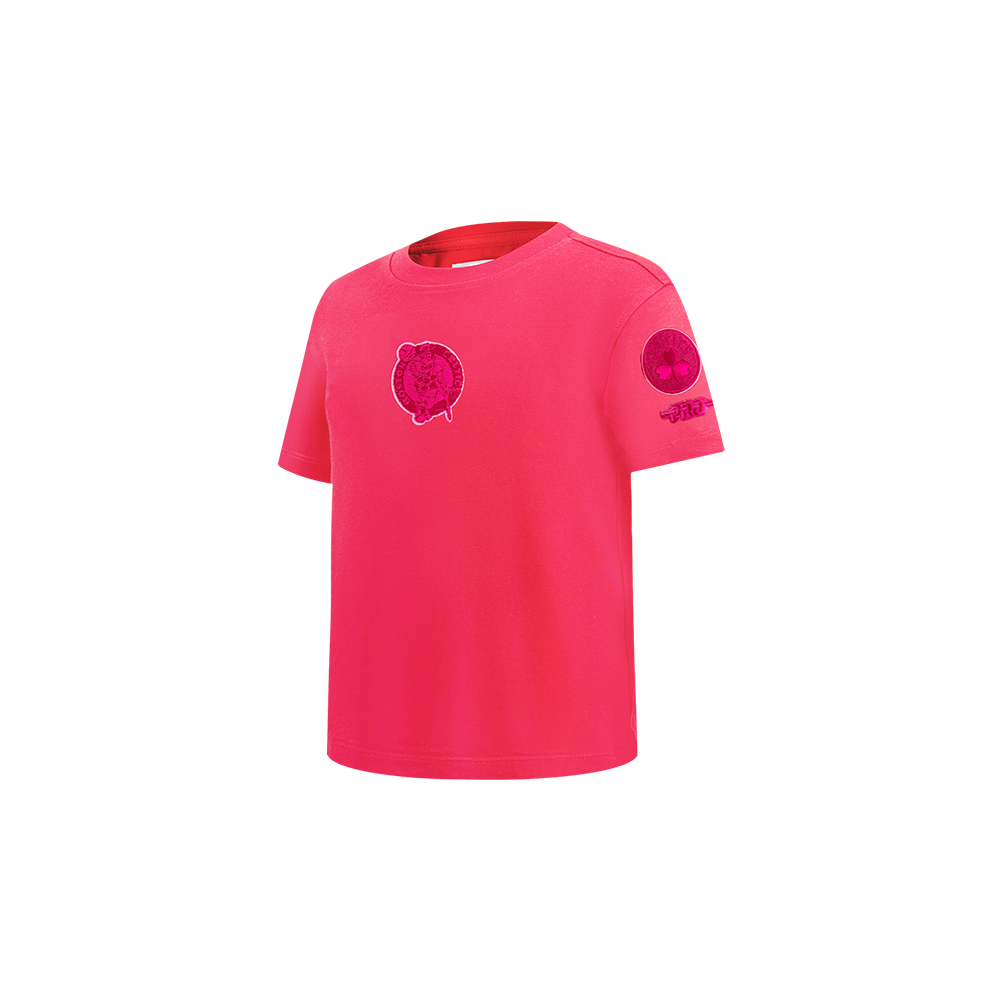 NBA BOSTON CELTICS T-SHIRT TRIPLE ROSE À MANCHES COURTES ET À COUPE AJUSTÉE POUR FILLE BAMBIN (VIOLET BETTERAVE)