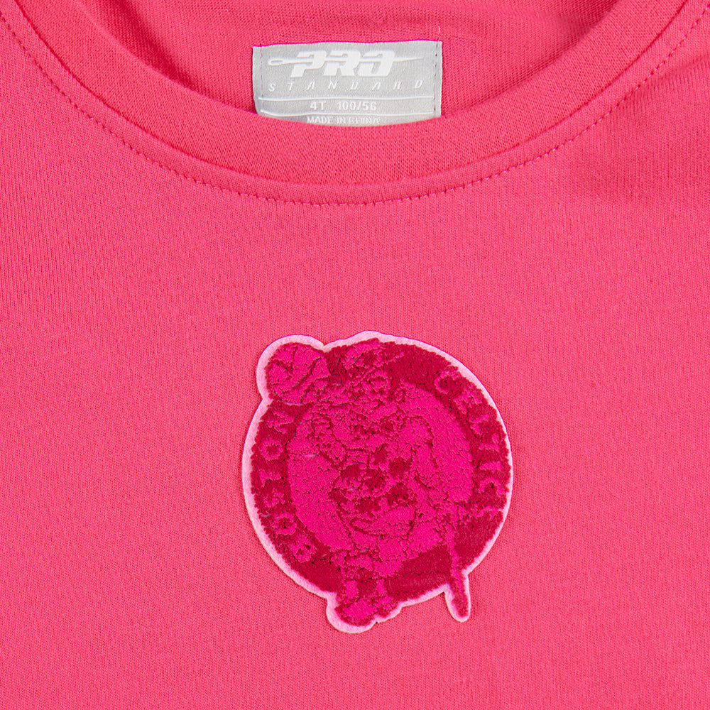 NBA BOSTON CELTICS T-SHIRT TRIPLE ROSE À MANCHES COURTES ET À COUPE AJUSTÉE POUR FILLE BAMBIN (VIOLET BETTERAVE)