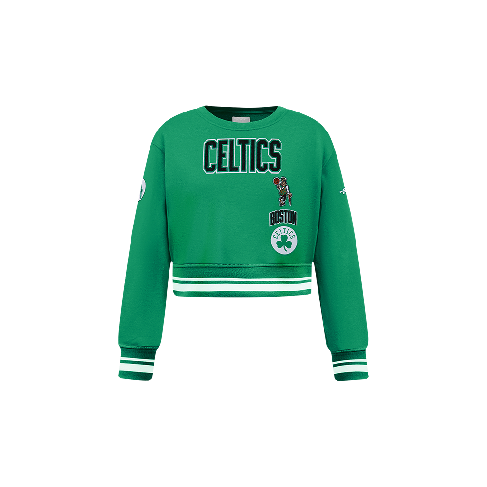NBA BOSTON CELTICS RETRO CLASSIC CHANDAIL À COL ROND EN MOLLETON CÔTELÉ POUR FILLE BAMBIN (VERT KELLY)