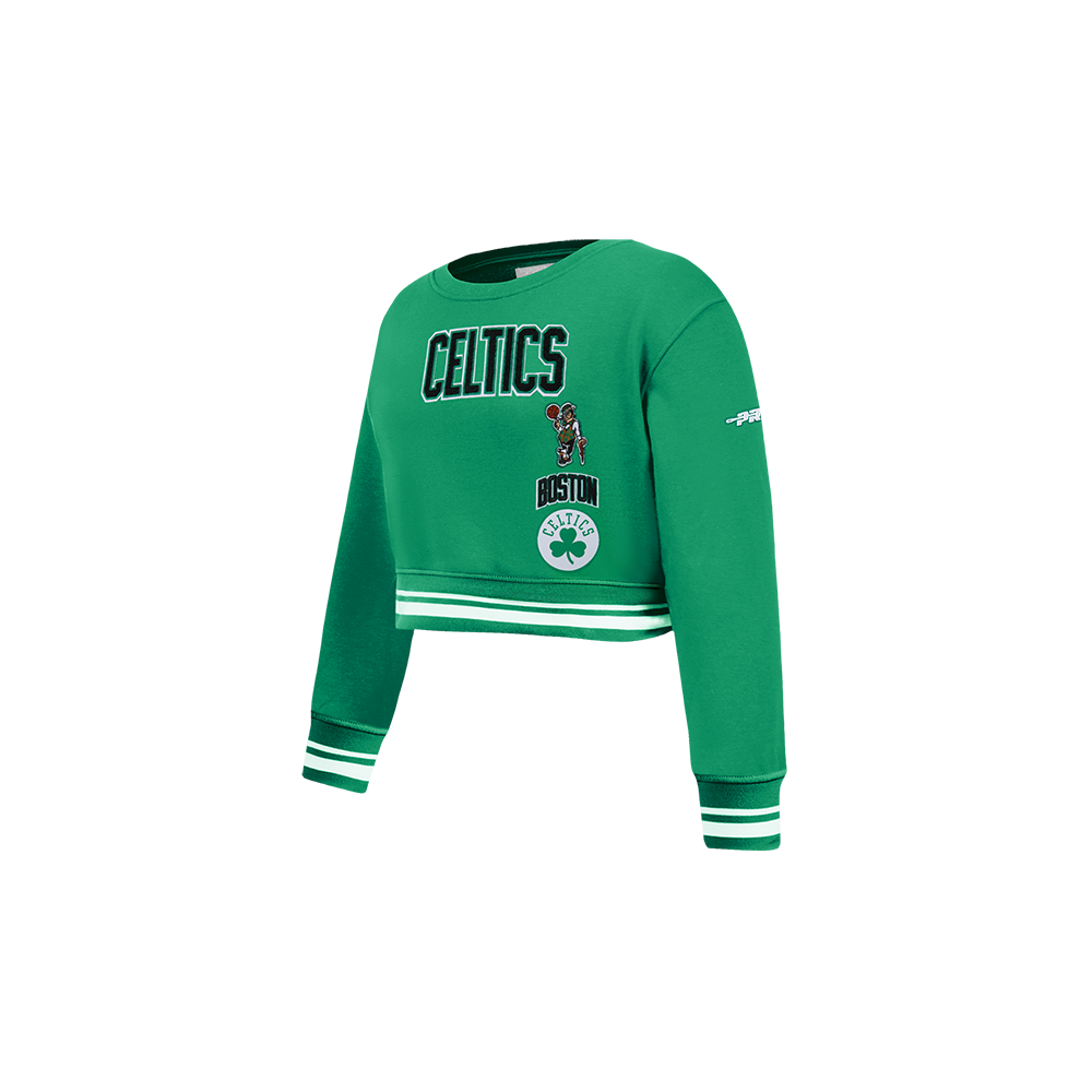 NBA BOSTON CELTICS RETRO CLASSIC TODDLER GIRLS RIB FLEECE CREWNECK (KELLY GREEN)