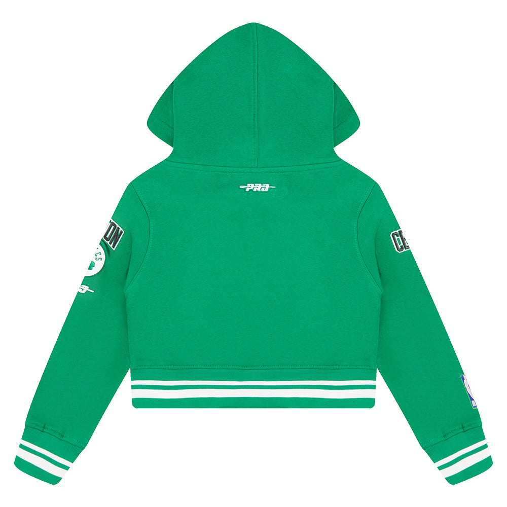 NBA BOSTON CELTICS RETRO CLASSIC TODDLER GIRLS  RIB FLEECE PULLOVER HOODIE (KELLY GREEN)
