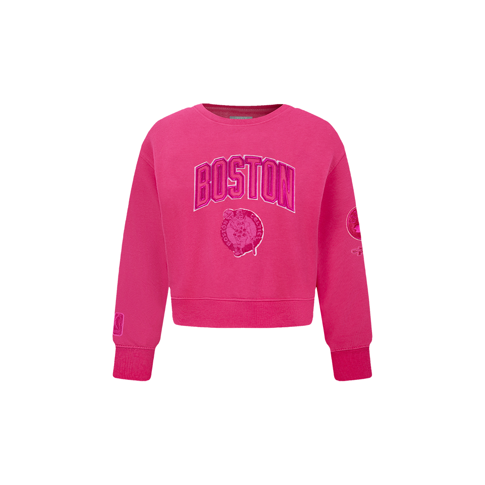 NBA BOSTON CELTICS TRIPLE PINK TODDLER GIRL'S FLEECE CREWNECK (BEETROOT PURPLE)