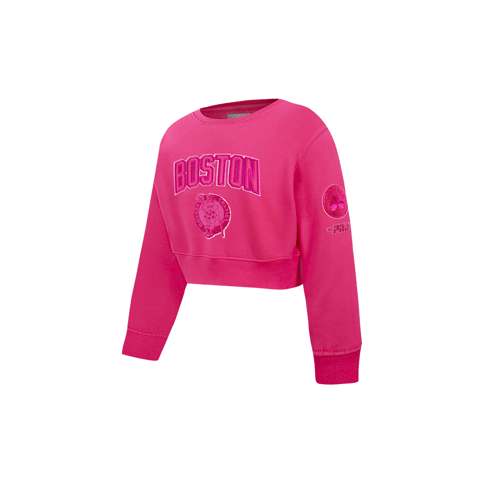 NBA BOSTON CELTICS TRIPLE PINK TODDLER GIRLS FLEECE CREWNECK (BEETROOT PURPLE)
