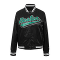 NBA BOSTON CELTICS SCRIPT TAIL WOMEN'S SATIN JACKET (BLACK)