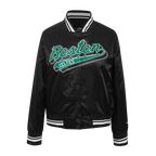 NBA BOSTON CELTICS SCRIPT TAIL WOMEN'S SATIN JACKET (BLACK)