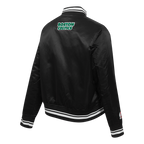 NBA BOSTON CELTICS SCRIPT TAIL WOMEN'S SATIN JACKET (BLACK)