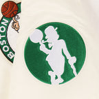 NBA BOSTON CELTICS RETRO CLASSIC WOMEN'S RIB SATIN JACKET (EGGSHELL/ KELLY GREEN)