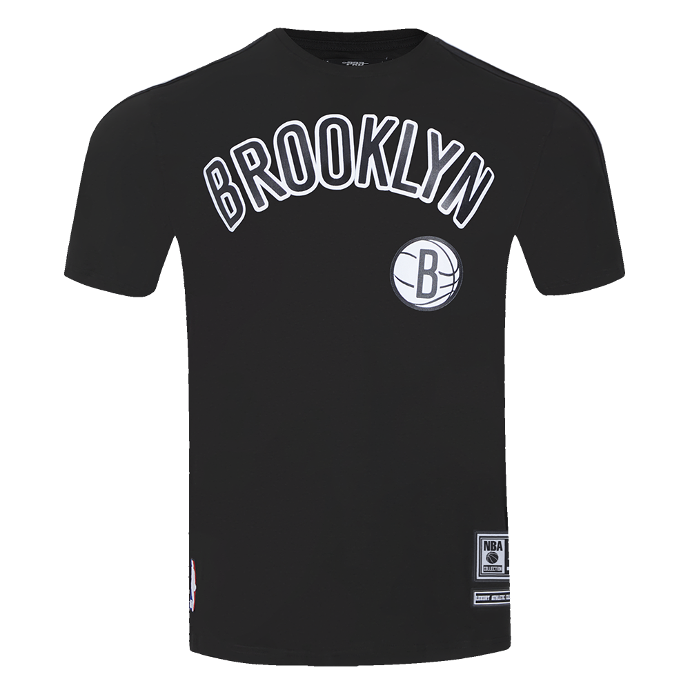 NBA BROOKLYN NETS CLASSIC MESH T-SHIRT EN JERSEY SIMPLE À RAYURES POUR HOMME (NOIR/GRIS)