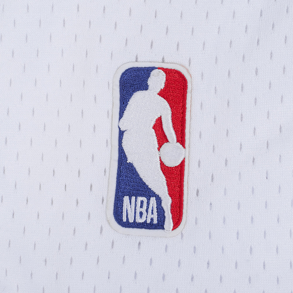 NBA BROOKLYN NETS CLASSIC MEN'S MESH BUTTON DOWN SHIRT (WHITE/BLACK/WHITE)
