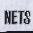 NBA BROOKLYN NETS CLASSIC MEN'S MESH BUTTON DOWN SHIRT (WHITE/BLACK/WHITE)