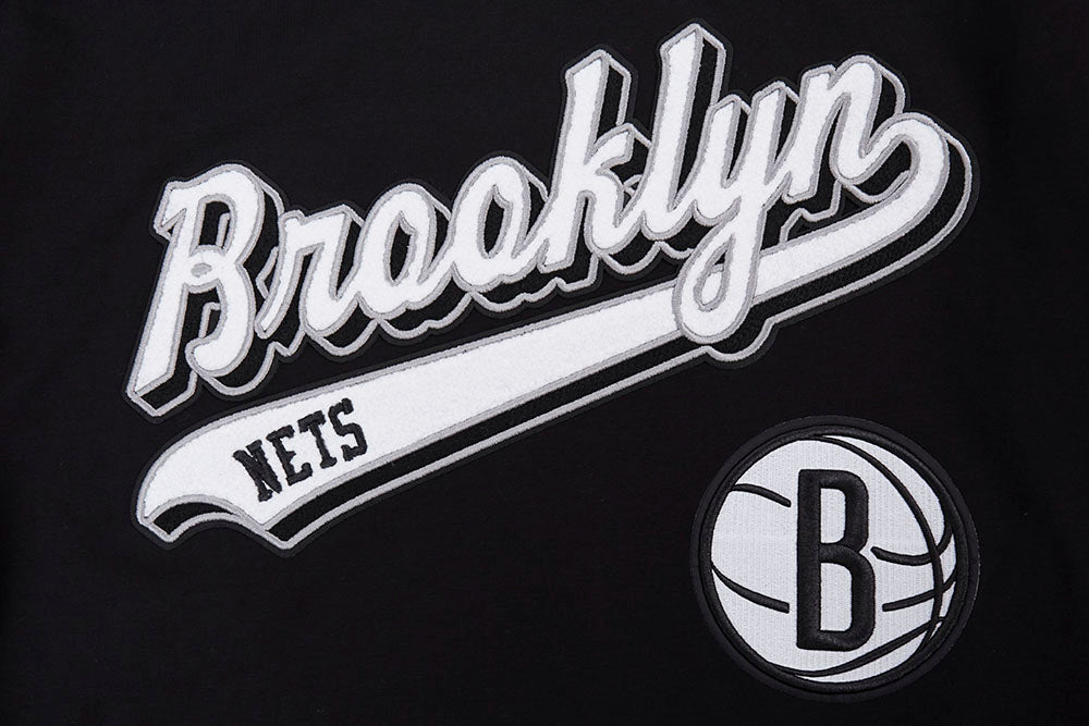 NBA BROOKLYN NETS SCRIPT TAIL MEN'S   TEE (BLACK)