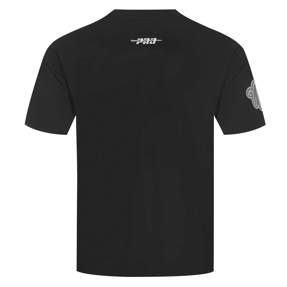 NBA BROOKLYN NETS REVERSE FRENCH TERRY MEN'S COTTON JERSEY DROP SHOULDER TEE (BLACK)