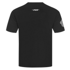 NBA BROOKLYN NETS REVERSE FRENCH TERRY MEN'S COTTON JERSEY DROP SHOULDER TEE (BLACK)