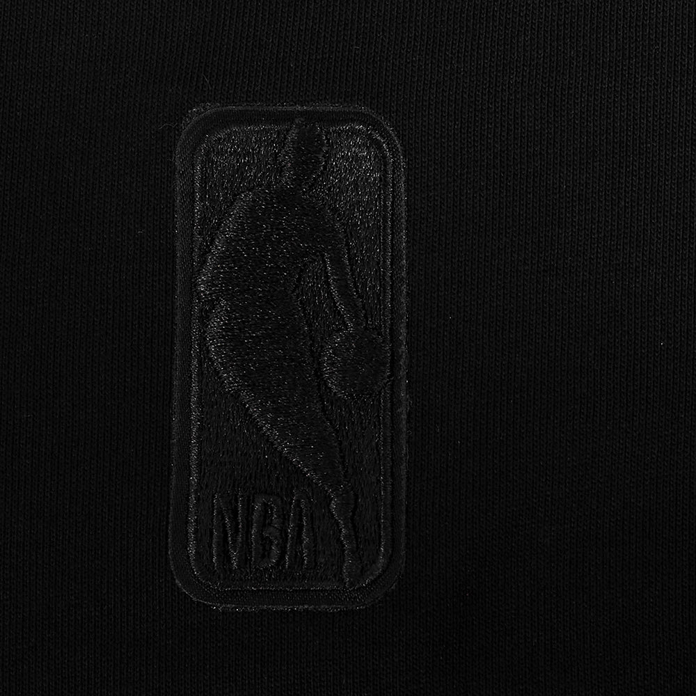 NBA BROOKLYN NETS REVERSE FRENCH TERRY MEN'S COTTON JERSEY DROP SHOULDER TEE (BLACK)