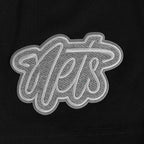 NBA BROOKLYN NETS REVERSE FRENCH TERRY MEN'S COTTON JERSEY DROP SHOULDER TEE (BLACK)