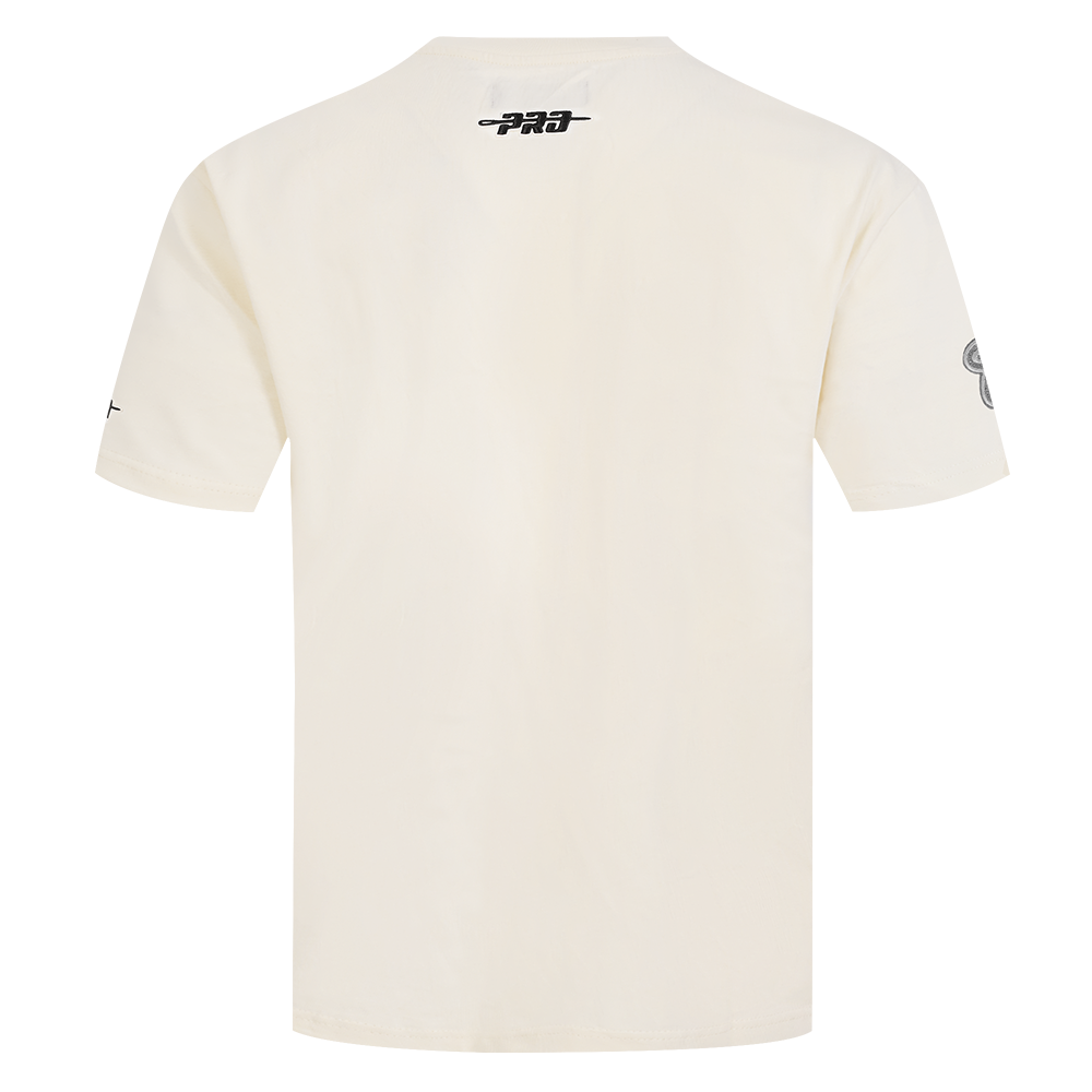 NBA BROOKLYN NETS REVERSE FRENCH TERRY MEN'S COTTON JERSEY DROP SHOULDER TEE (EGGSHELL)