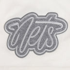 NBA BROOKLYN NETS REVERSE FRENCH TERRY MEN'S COTTON JERSEY DROP SHOULDER TEE (EGGSHELL)