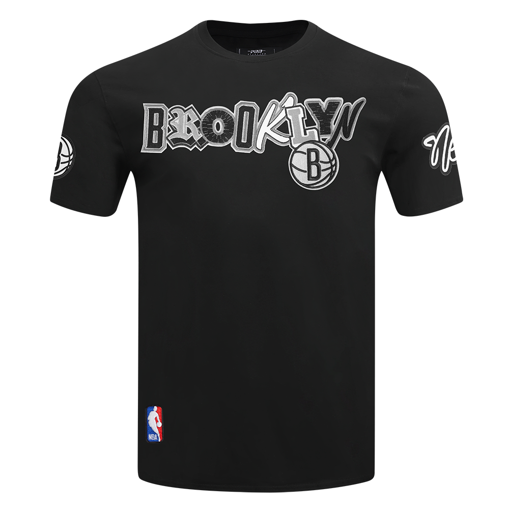 NBA BROOKLYN NETS CITY RANSOM T-SHIRT EN JERSEY SIMPLE POUR HOMME (NOIR)