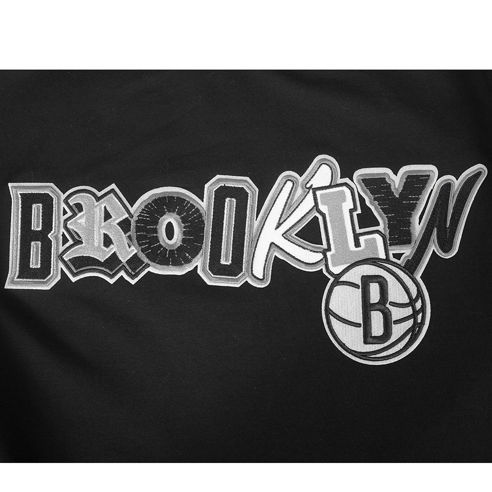 NBA BROOKLYN NETS CITY RANSOM T-SHIRT EN JERSEY SIMPLE POUR HOMME (NOIR)