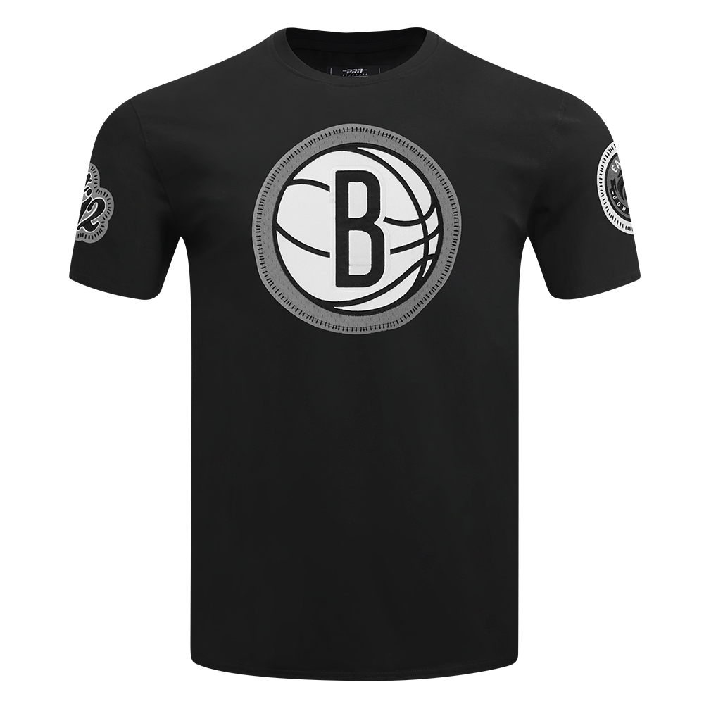 NBA BROOKLYN NETS DIY PICK STITCH T-SHIRT EN JERSEY SIMPLE POUR HOMME (NOIR)