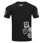 NBA BROOKLYN NETS DIY PICK STITCH T-SHIRT EN JERSEY SIMPLE POUR HOMME (NOIR)