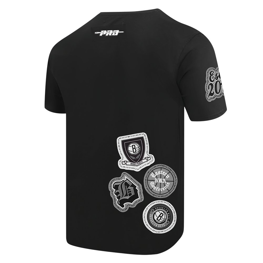 NBA BROOKLYN NETS DIY PICK STITCH T-SHIRT EN JERSEY SIMPLE POUR HOMME (NOIR)