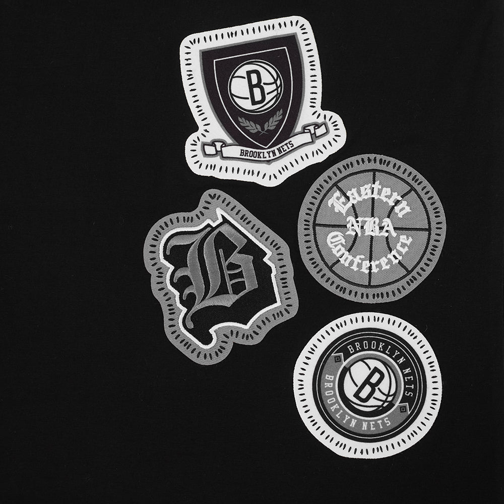 NBA BROOKLYN NETS DIY PICK STITCH T-SHIRT EN JERSEY SIMPLE POUR HOMME (NOIR)