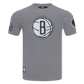NBA BROOKLYN NETS DIY PICK STITCH T-SHIRT EN JERSEY SIMPLE POUR HOMME (GRIS)