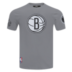 NBA BROOKLYN NETS DIY PICK STITCH T-SHIRT EN JERSEY SIMPLE POUR HOMME (GRIS)