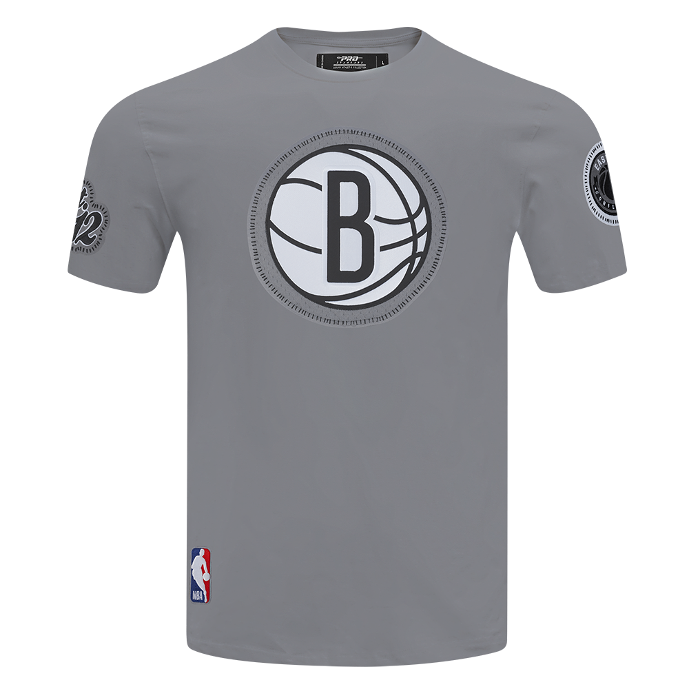 NBA BROOKLYN NETS DIY PICK STITCH T-SHIRT EN JERSEY SIMPLE POUR HOMME (GRIS)