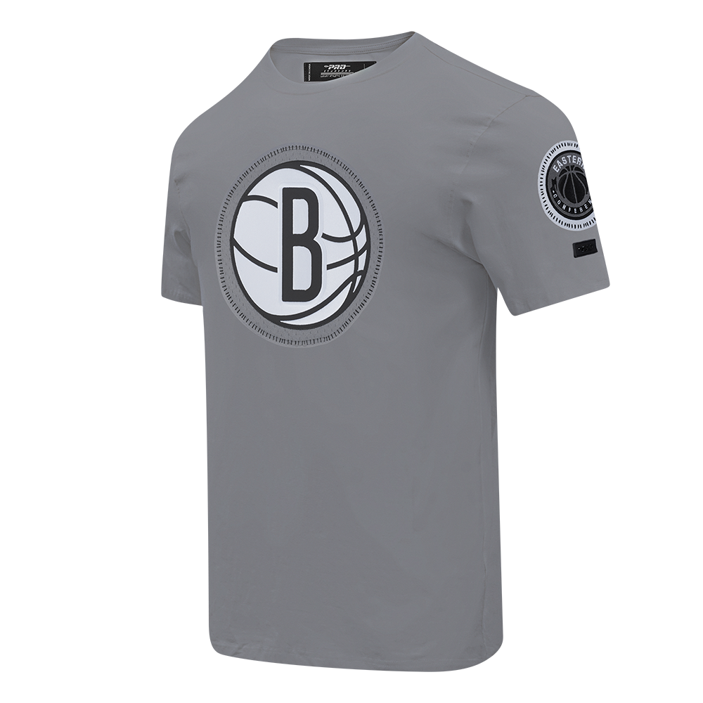 NBA BROOKLYN NETS DIY PICK STITCH T-SHIRT EN JERSEY SIMPLE POUR HOMME (GRIS)